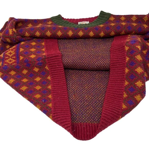 VTG Stefanel Camping Crew Neck Sweater Wool Size XL Outdoors Gopcore Fishing - Picture 12 of 14